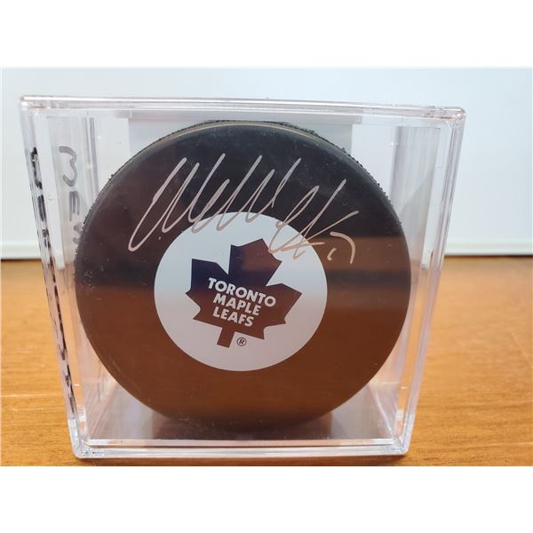 516 --  Wendel Clark  Official NHL Authentic Signed Puck  With COA