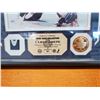 Image 2 : 524-Curtis Joseph Framed Limited Edition Photo W/ 24KT Gold Overlay Medallion = Game Used Stick Piec