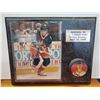 Image 1 : 525 -Wayne Gretzky "Farewell To The Great One" Signed 8x10 Photo With COA and Gretzky Puck 15" x 12"