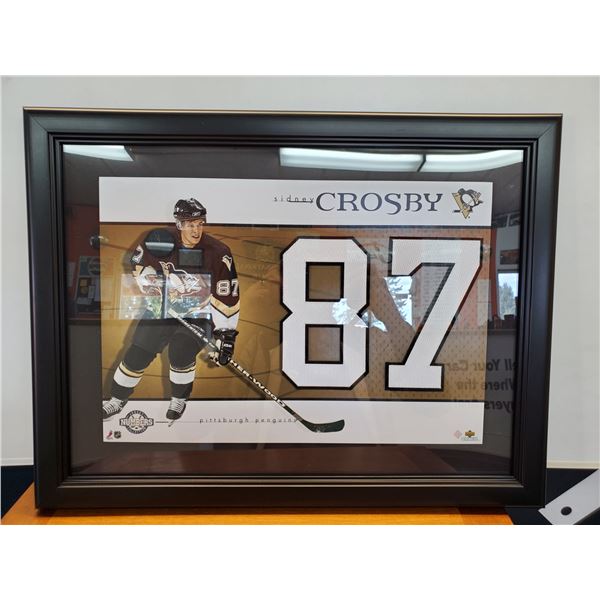 526 -- Sidney Crosby Framed 17" x 21.5" Picture With Jersey Numbers Upper Deck Authentic 17" x 21.5"