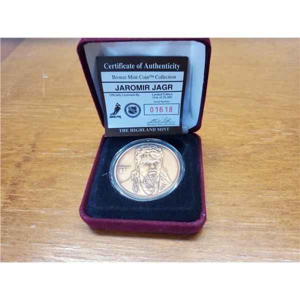529 --  Jaromir Jagr Bronze Mint Limited Edition Collector Coin With COA