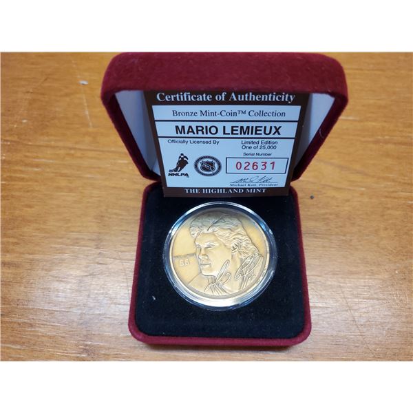 530 --  Mario Lemieux Bronze Mint Limited Edition Collector Coin With COA