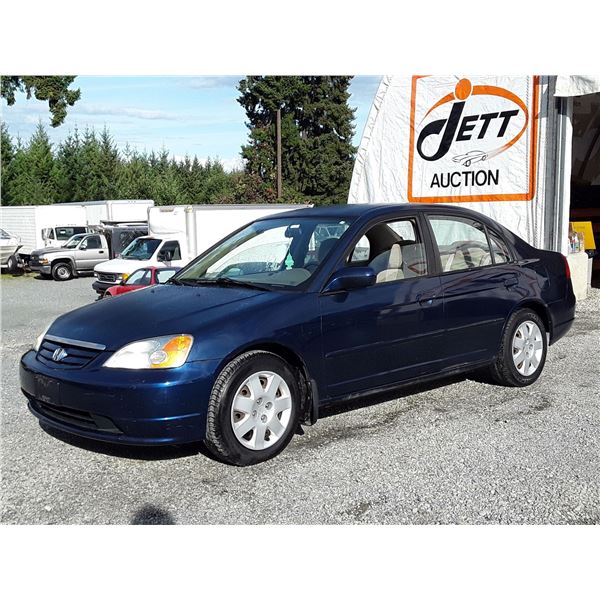 J4 --  2002 HONDA CIVIC  , Blue , 249360  KM's