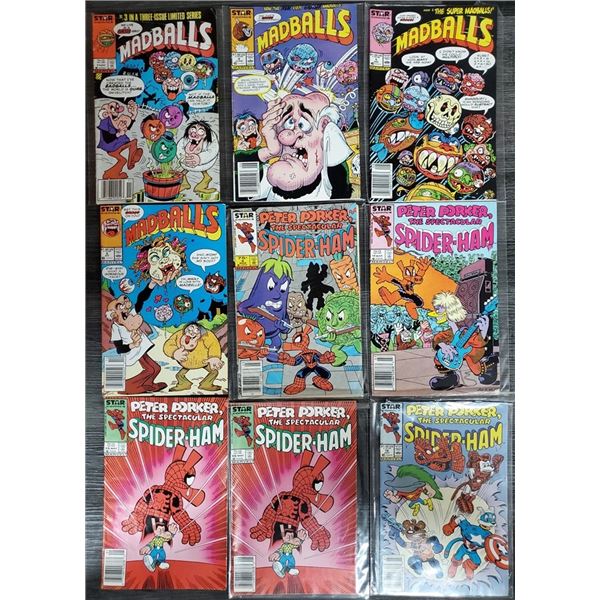 541 Lot of 9 Various Vintage Marvel Star Comics - Madballs + Peter Parker The Spectacular Spider-Ham
