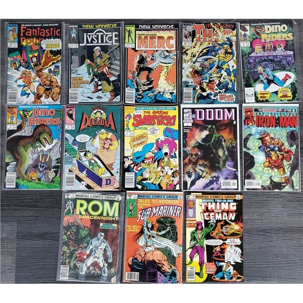 543 --  Lot of 13 Various Vintage Marvel Comics Including Fantastic Four, Thor, Iron-man and More
