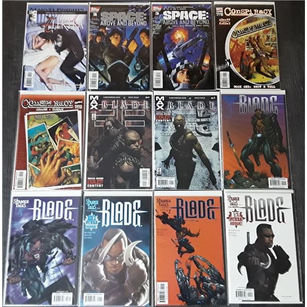 547 --  Lot of 12 Various VIntage Comics Including Blade, Conspiracy, Space, and Elektra