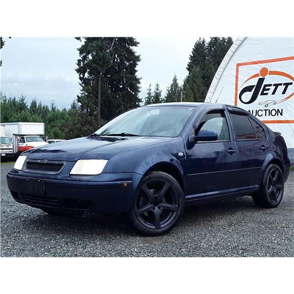 B6 --  2001 VW JETTA , Blue , 203907  KM's