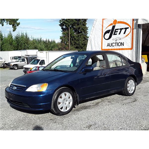 C6 --  2002 HONDA CIVIC  , Blue , 249360  KM's