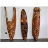 Image 1 : Two Wooden masks & one wooden wall plaque