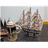 Image 3 : Lot Display Items inc Stien, Bottle with Shot Glasses, Horn Display & Sailboat Model