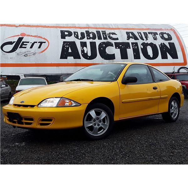 A12 --  2002 CHEVROLET CAVALILER , Yellow , 185,361  KM's