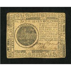 Continental Currency May 10, 1775 $7 Extremely