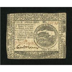 Continental Currency November 29, 1775 $4