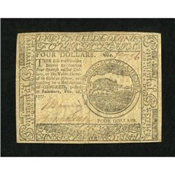 Continental Currency February 26, 1777 $4