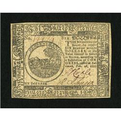 Continental Currency February 26, 1777 $6