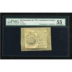 Continental Currency September 26, 1778 $60 PCGS