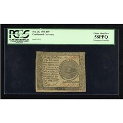 Continental Currency September 26, 1778 $60