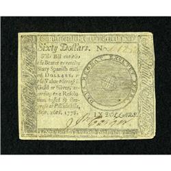 Continental Currency September 26, 1778 $60