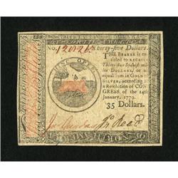 Continental Currency January 14, 1779 $35 About