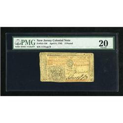 New Jersey April 8, 1762 £3 PMG Very Fine 20.
