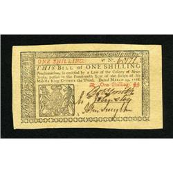New Jersey March 25, 1776 1s Extremely Fine.