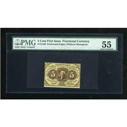 Fr. 1229 5c First Issue PMG About Uncirculated
