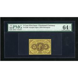 Fr. 1230 5c First Issue PMG Choice Uncirculated
