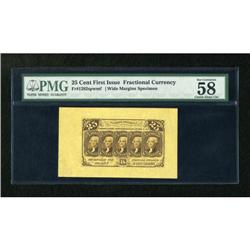 Fr. 1282SP Wide Margin Face 25c First Issue PMG