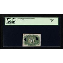 Fr. 1249 10c Second Issue Experimental Back PCGS