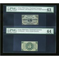 Fr. 1226SP 3c Third Issue Narrow Margin Pair PMG