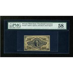 Fr. 1254 10c Third Issue PMG Choice About Unc