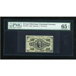 Fr. 1256 10c Third Issue PMG Gem Uncirculated 65