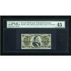 Fr. 1295 25c Third Issue PMG Choice Extremely