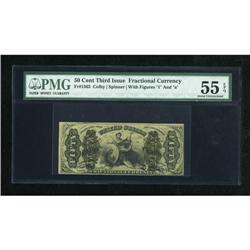 Fr. 1363 50c Third Issue Justice PMG About