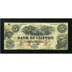 Clifton, PC- The Bank of Clifton $5 Oct. 1, 1859