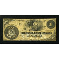 Toronto, CW- The Colonial Bank of Canada $1 Apr.