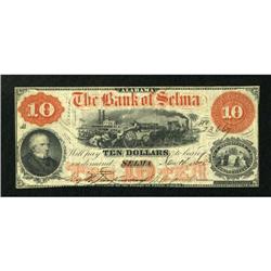 Selma, AL- The Bank of Selma $10 Jan. 18, 1862