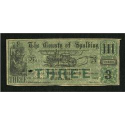 Griffin, GA- County of Spalding $3 1862