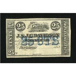 New Orleans, LA- J. & J.C. Davidson 25c 1862