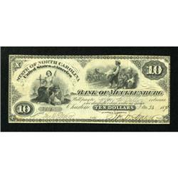 Charlotte, NC- Bank of Mecklenburg $10 Jan. 23,