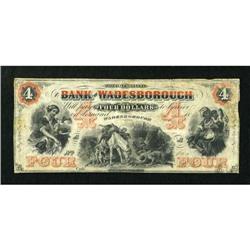 Wadesborough, NC- Bank of Wadesborough $4 Aug.