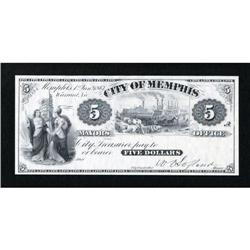 Memphis, TN- City of Memphis $5 Jan. 1, 1867