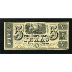 Austin, TX- Republic of Texas $5 Jan. 25, 1840
