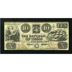 Austin, TX - Republic of Texas $10 Jan. 25, 1840