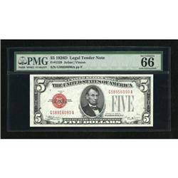 Fr. 1529 $5 1928D Legal Tender Note. PMG Gem