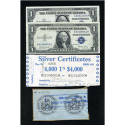 Fr. 1614 $1 1935E Silver Certificates. Two