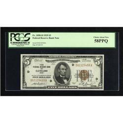Fr. 1850-D $5 1929 Federal Reserve Bank Note.