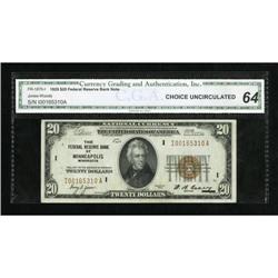 Fr. 1870-I $20 1929 Federal Reserve Bank Note.