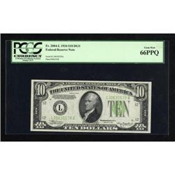 Fr. 2004-L $10 1934 Federal Reserve Note. PCGS
