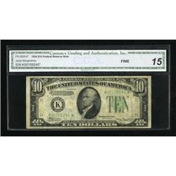 Fr. 2005-K* $10 1934 Federal Reserve Note. CGA